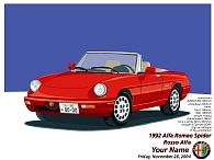 Alfa Romeo Spider Sr.4 額装パーソナル・イラストレーション
