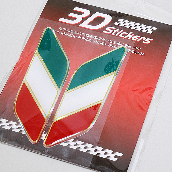 FIAT NEW 500 3D Sticker (Tricolor/Large)