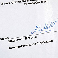 M.Schumacher Seat Belt Object (BENETTON B195-01)