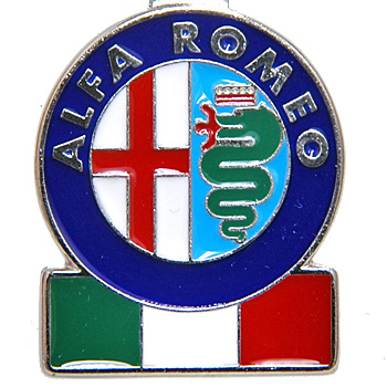 Alfa Romeo Emblem & Flag Keyring (Mi To)