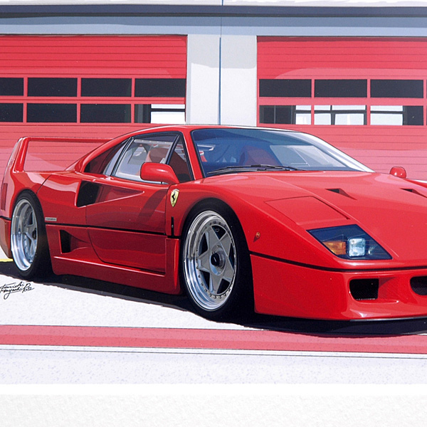 Ferrari F40 Illustration (Front view) by Kenichi Hayashibe