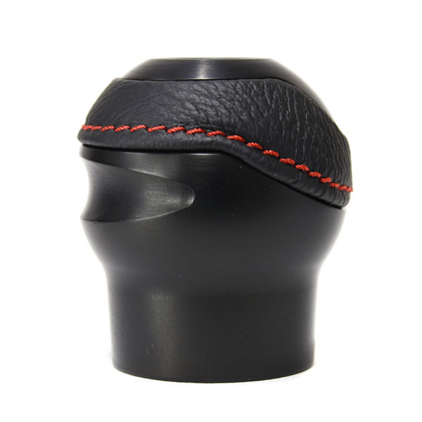 BLACK Leather Gearknob -TUNE IT BLACK- (Reverselock/Alfa Romeo emblem)