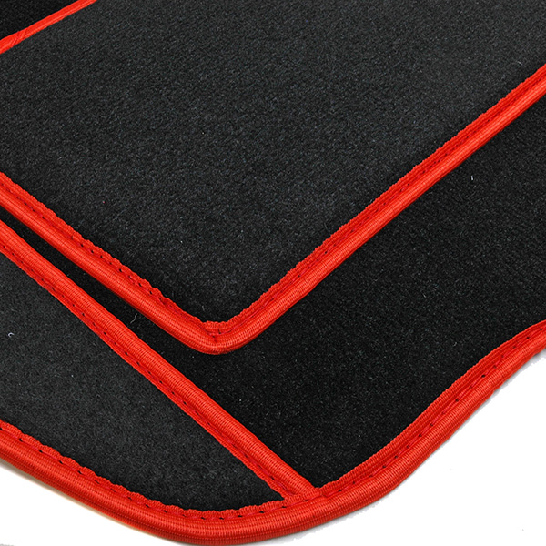 FIAT NEW 500 ABARTH Floor Mats (Black/Red Piping/RHD)