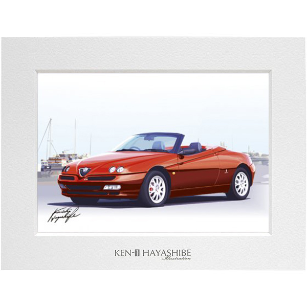 Alfa Romeo Spider (916) イラストレーション by林部研一<br><font size=-1 color=red>02/21到着</font>