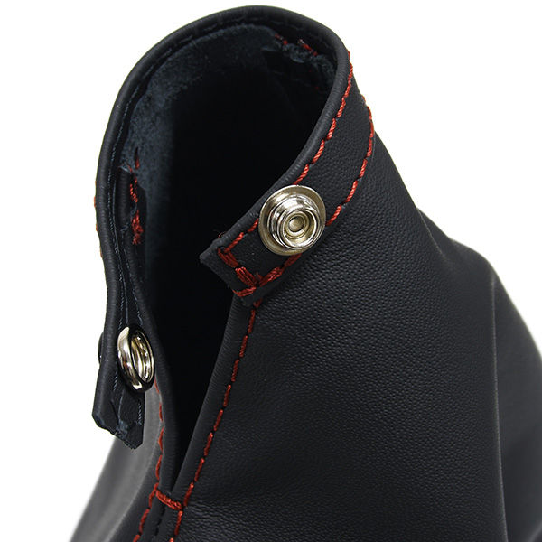 Alfa Romeo 159 Leather Hand Brake Boots (Black/Red Steach)