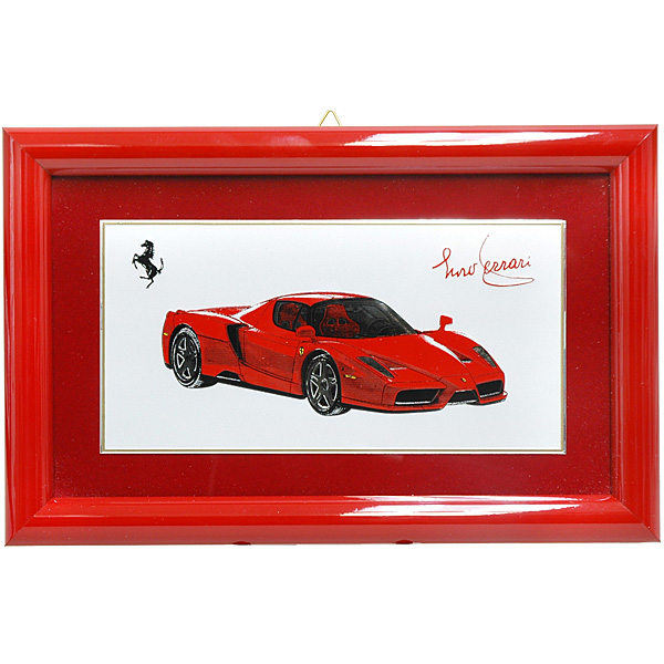 Ferrari純正Enzo Ferrari額装プレート/Ferrari永年勤続者退職記念用