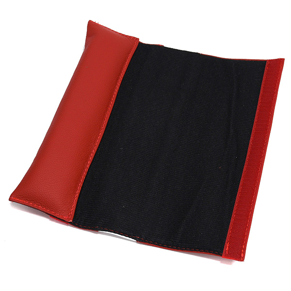 BLACK Leather Shoulder Pad -SMOKING- (Red/White)