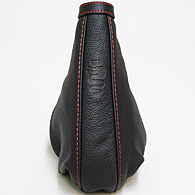 Alfa MiTo Leather Hand Brake Boots (Black/Red steach)