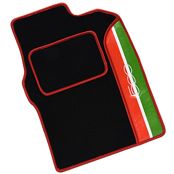 FIAT NEW 500 Floor Mat(Tricolor/Black/Red Piping/RHD)