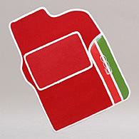FIAT NEW 500Floor Mat(Tricolor/Red/White Piping/RHD)