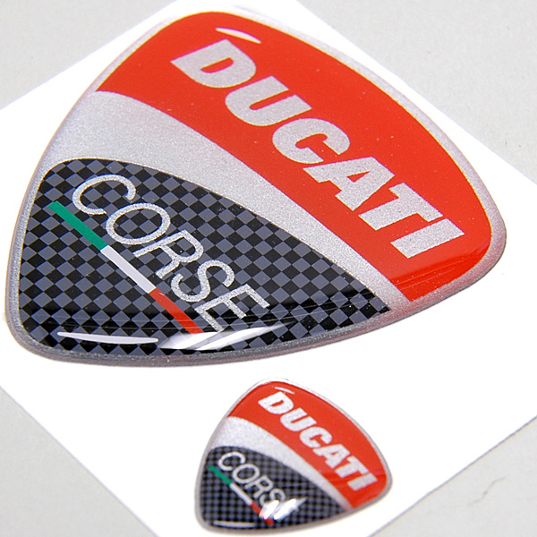 Ducati 純正 Ducati Corse 3dステッカー2枚組 イタリア自動車雑貨店 イタリア車のパーツとグッズの通販サイト