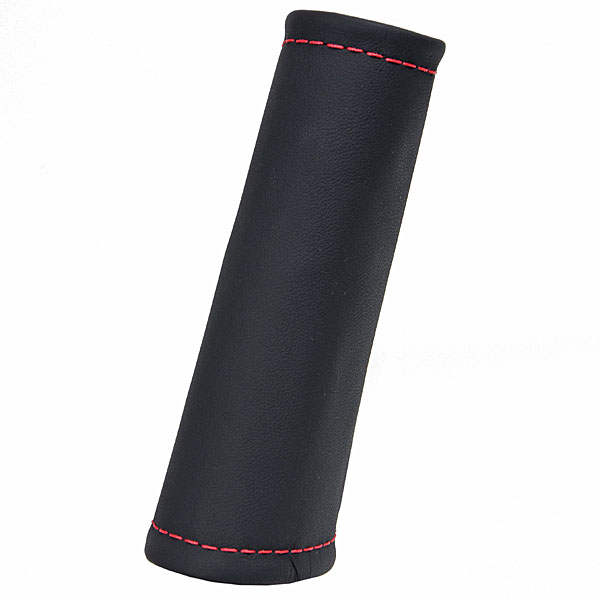 FIAT New 500 Leather Hand Brake Grip Cover (Black/Red Steach)