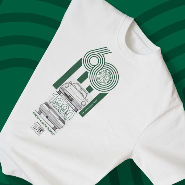 Official Alfa Romeo Spider 60th Anniversary T-Shirt (1990)