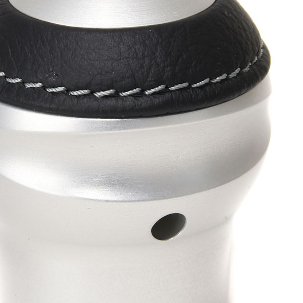 BLACK Aluminium & Leather Gear Knob (Reverselock/ABARTH NEW EMBLEM)