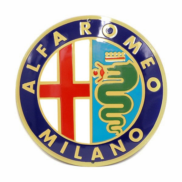 Alfa Romeo MILANOホーロー製アドバタイジングボード (300mm)