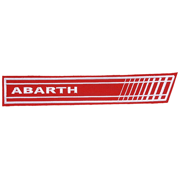 ABARTHストロボストライプワッペン(レッド/ホワイトロゴ)