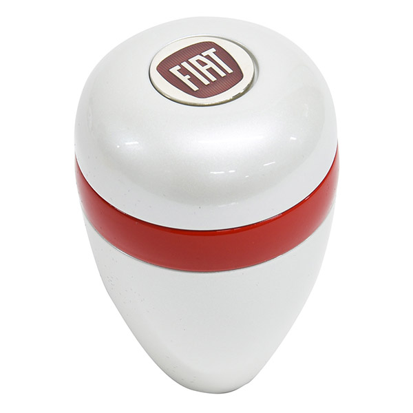 BLACK FIAT Aluminium Gear Knob -ARROW ANATOMICO- (Pearl White/Red Ring)<br><font size=-1 color=red>11/06到着</font>
