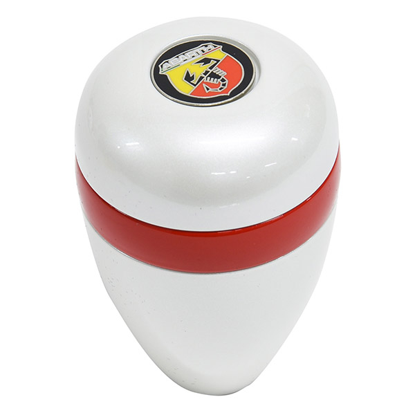 BLACK ABARTH Aluminium Gear Knob -ARROW ANATOMICO-(Pearl White/Red Ring)<br><font size=-1 color=red>11/06到着</font>