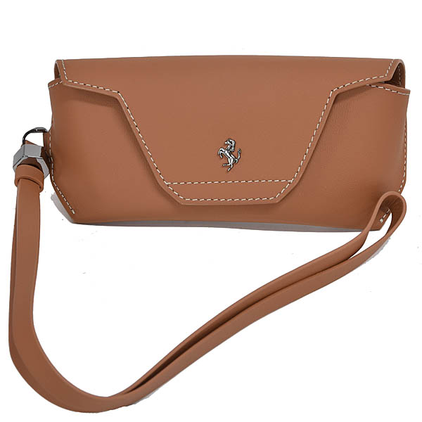 Ferrari Genuine Leather Glasses Case (Brown)