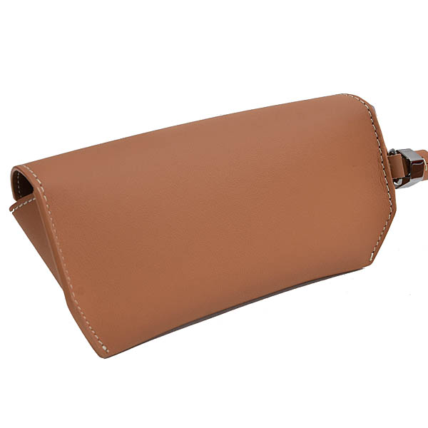 Ferrari Genuine Leather Glasses Case (Brown)