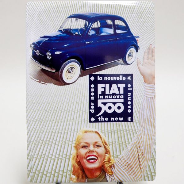 FIAT純正レトロメタルポストカードType A