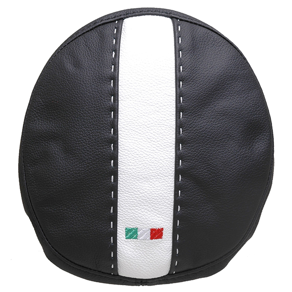 FIAT 500 Rear Seat Leather Headrest Cover (Black/White)