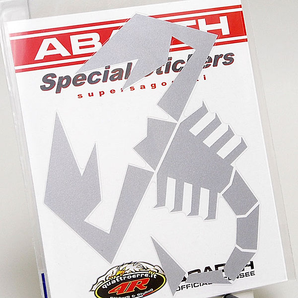 ABARTH SCORPIONE Sticker (Silver/M)-21587-
