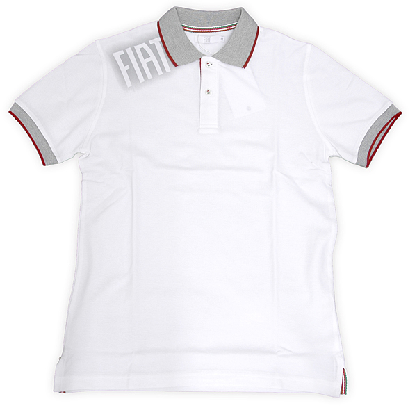 FIAT Spray Logo Polo Shirts (White/for Men)<br><font size=-1 color=red>05/10到着</font>