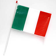 イタリア国旗 (プラスティックポール付き/300mm×200mm)
