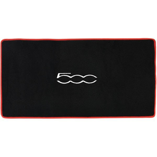 FIAT 500/ABARTH 500 trunk mat(black/500 white logo/red piping)