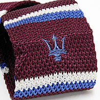MASERATI Silk Knitted Tie(Bordeaux/Stripe)