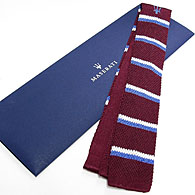 MASERATI Silk Knitted Tie(Bordeaux/Stripe)