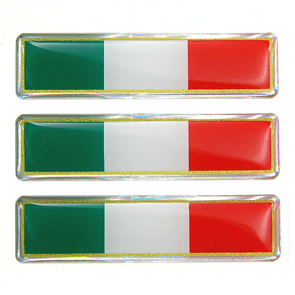 イタリア国旗3Dステッカー(3枚組)