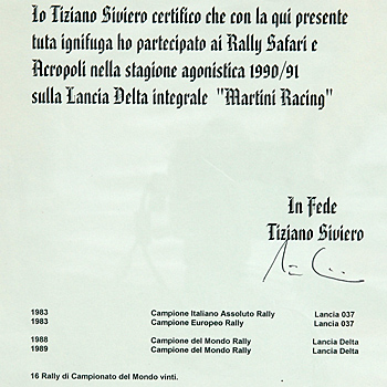LANCIA MARTINI RACING Tiziano Sivieroレーシングジャケット(サファリ)額装
