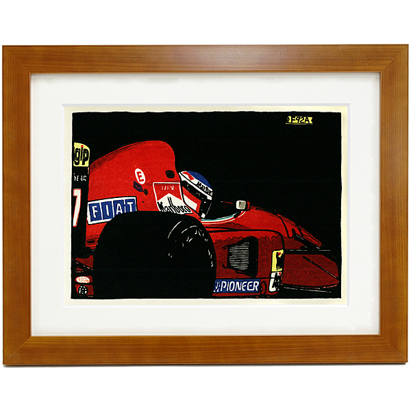 クルマの木版画 Ferrari F92A 額装 by 音丸版画