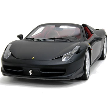 1/18 Ferrari 458 Spiderミニチュアモデル(マットブラック) : イタリア
