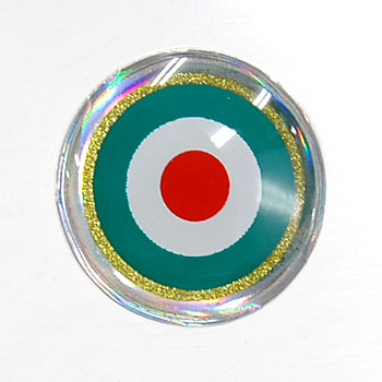 Italian Flag Round Shaped 3D Sticker(12mm/4pcs.)