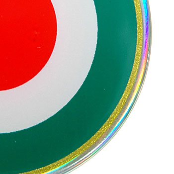 Italian Flag Round Shaped 3D Sticker(48mm)
