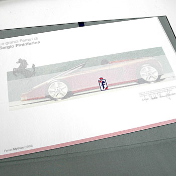 Pininfarina Ferrari MYTHOS Design Sketch -Paolo Pininfarina Signed- Limited 60