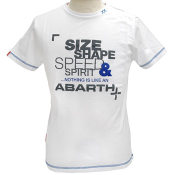 ABARTH T-shirts -SIZE SHAPE SPEED & SPIRIT-(White)