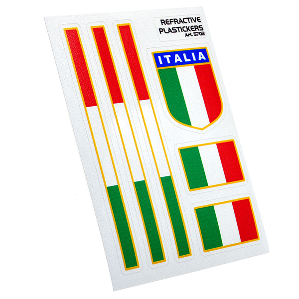 イタリア国旗ステッカーセット 反射素材 Type B イタリア自動車雑貨店 イタリア車のパーツとグッズの通販サイト
