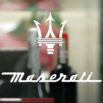 MASERATI Logo Sticker (Die Cut/White)