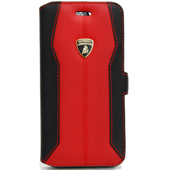 Lamborghini iPhone6/6s Book Type Leather Case(Black/Red)