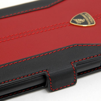Lamborghini iPhone6/6s Book Type Leather Case(Black/Red)