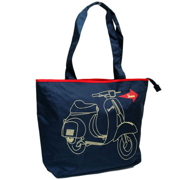 Vespa Nylon Shopping Bag(Navy)
