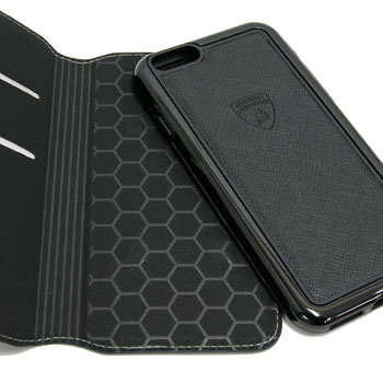 Lamborghini iPhone6/6s Book Type Leather Case(Magnet/Black/Whiter)