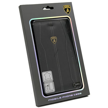Lamborghini iPhone6/6s Plus Book Type Leather Case(Black/White)