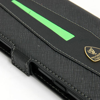 Lamborghini iPhone6/6s plus Book Type Leather Case(Magnet/Black/Green)