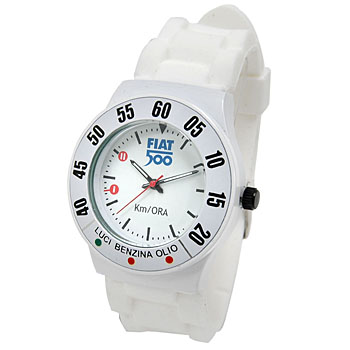 FIAT 500 Wrist Watch-Rubber Type/White-