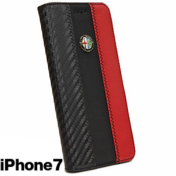 Alfa Romeo iPhone7/6/6s Book Type Case-Stripe-(BLACK)
